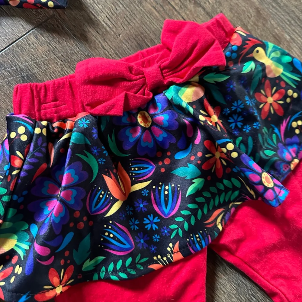 Baby Matching Set 3-6 Months White Red Cinco de Mayo Outfit